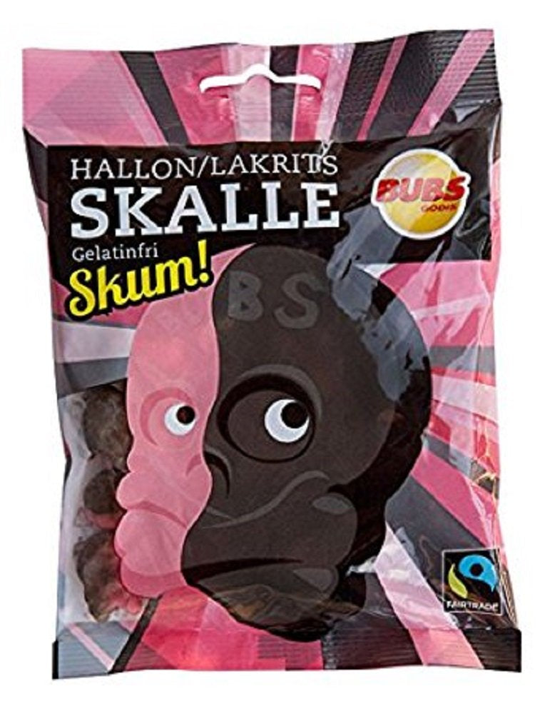 Bubs Godis Hallon / Lakrits Skalle Skum - 90g