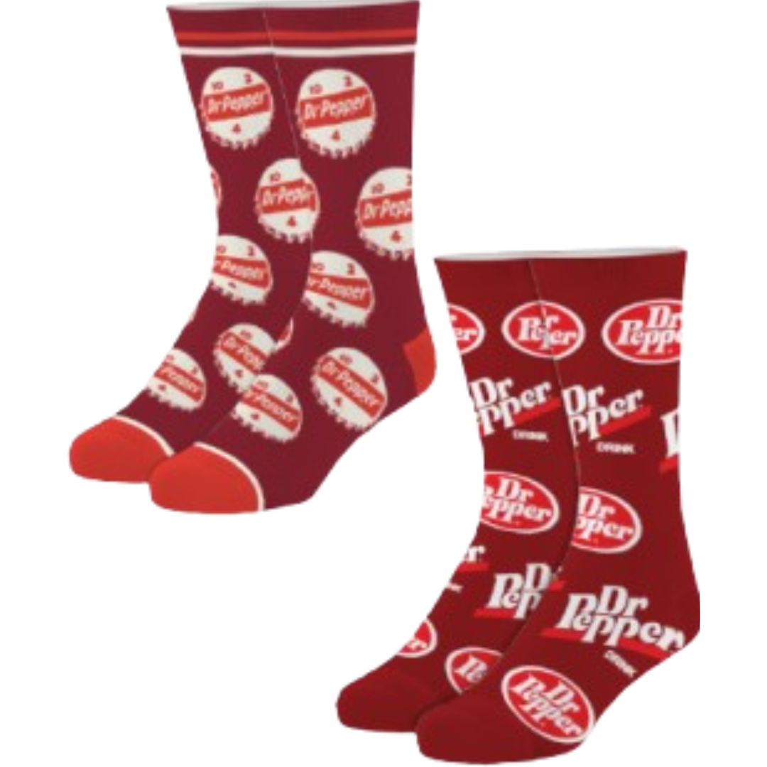 Dr Pepper Crew Socks 2 Pairs