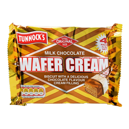 Tunnocks Wafer Cream 4 x 24g (Total 95g)