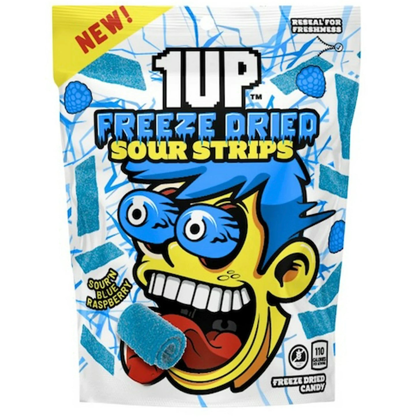 1UP Sour Crunch Strips Blue Raspberry - 85g