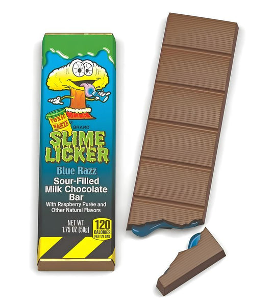Slime Licker Blue Raspberry Chocolate Bar - 50g