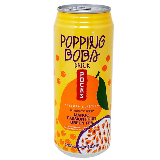 Popping Boba Pocsa Mango Passion Fruit Green Tea 490ml