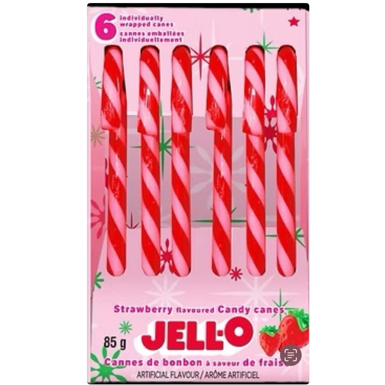 Jell-O Strawberry Candy Canes - 85g