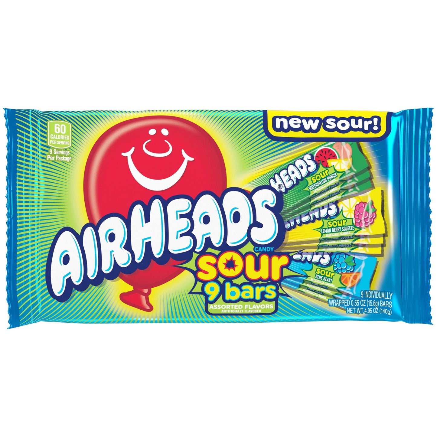 Airheads Sour 9 Bars - 140g