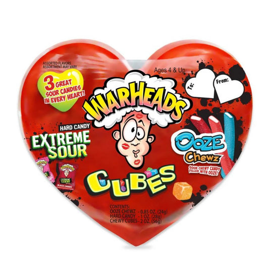 Warheads Valentine Plastic Hart - 109g