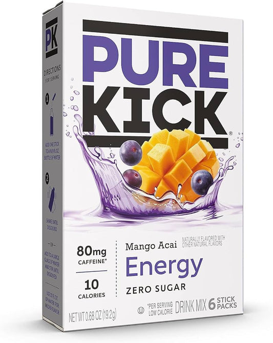 PURE KICK Energy Mango Acai - 2.7g x 6 Packets