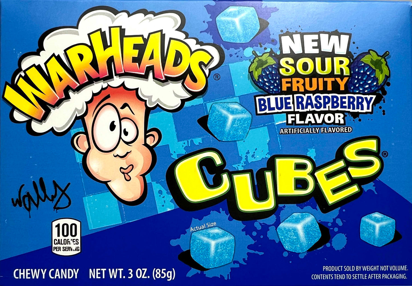 Warheads Blue Raspberry Cubes - 99g