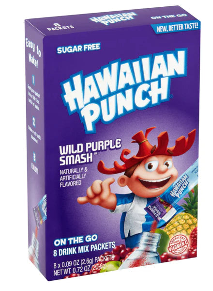 Hawaiian Punch Wild Purple Smash Drink Mix - 8 2.6g Packets