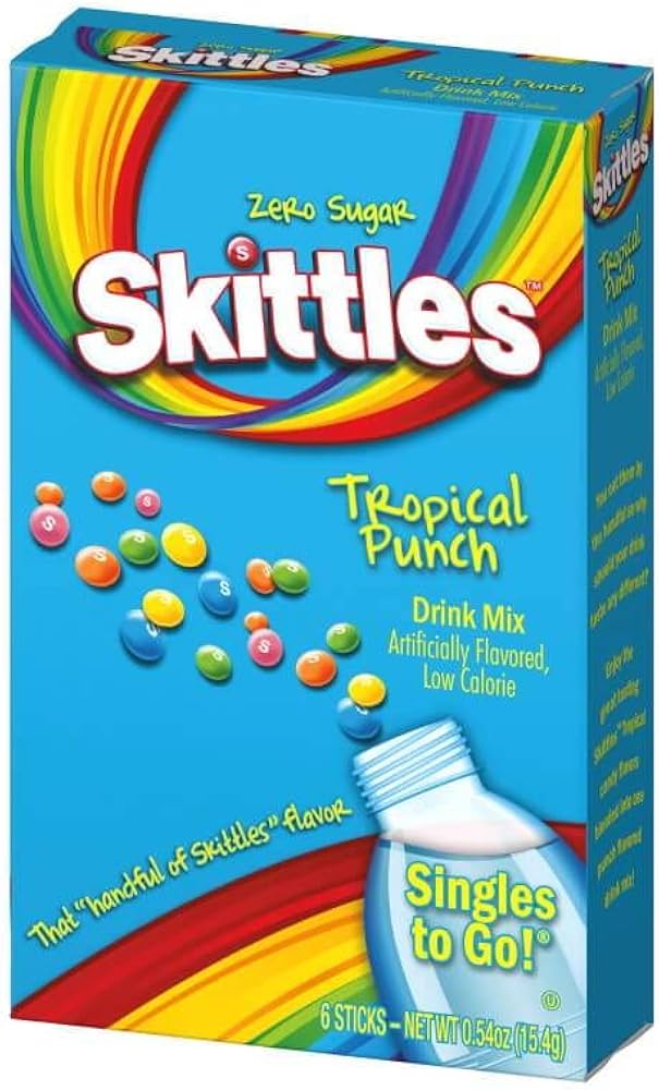 Skittles Drink Mix Tropical Punch - 6 2.6g Packets