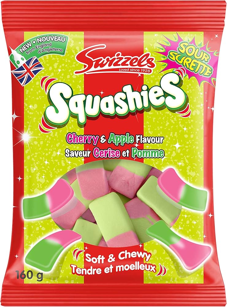 Swizzels Squashies Cherry Apple Sour (UK) - 160g