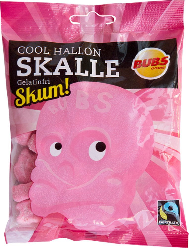 Bubs Godis Cool Hallon Skalle - 90g