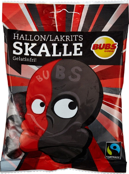 Bubs Godis Hallon / Lakrits Skalle - 90g