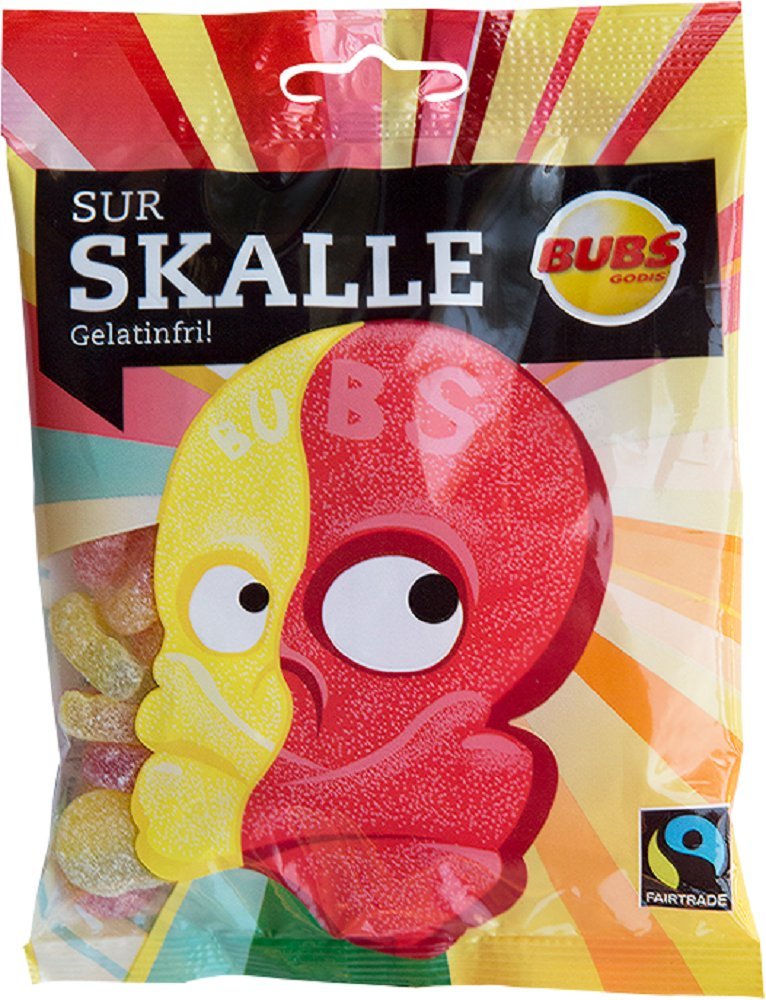 Bubs Godis Sur Skalle - 90g