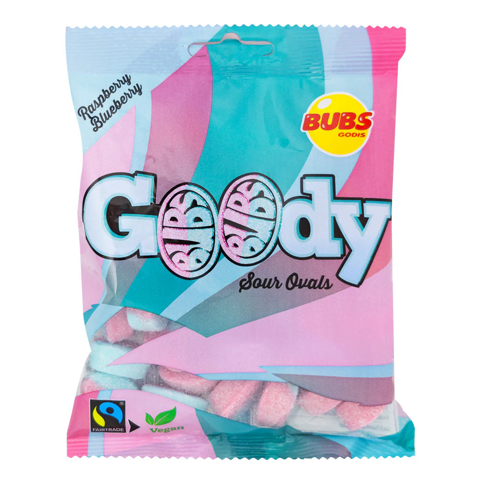 Bubs Godis Raspberry Blueberry Sour Ovals - 90g