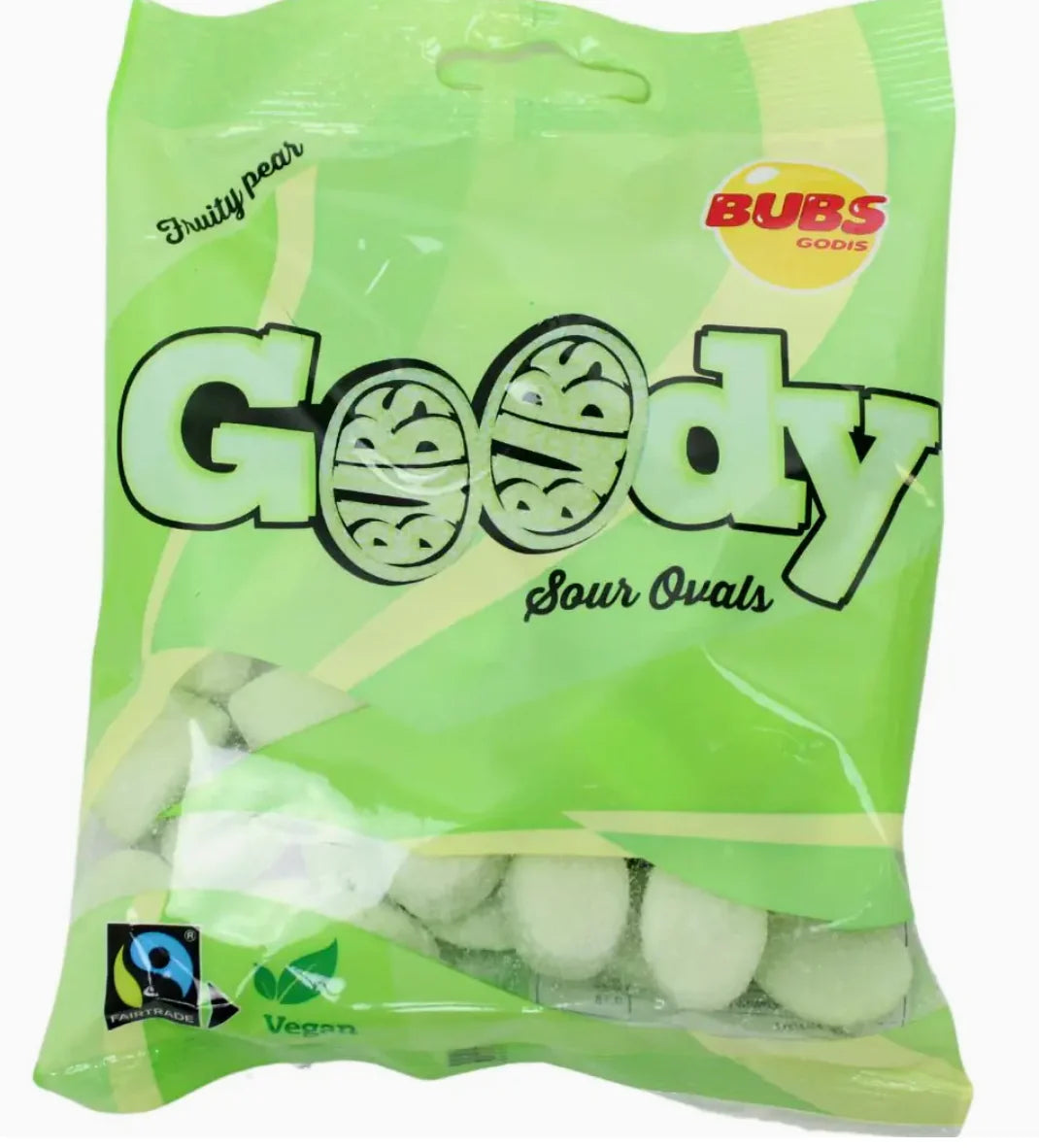 Bubs Godis Fruity Pear Sour Ovals - 90g