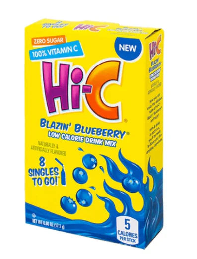 Hi-C Drink Mix Blazin Blueberry - 2.7g x 8 Packets