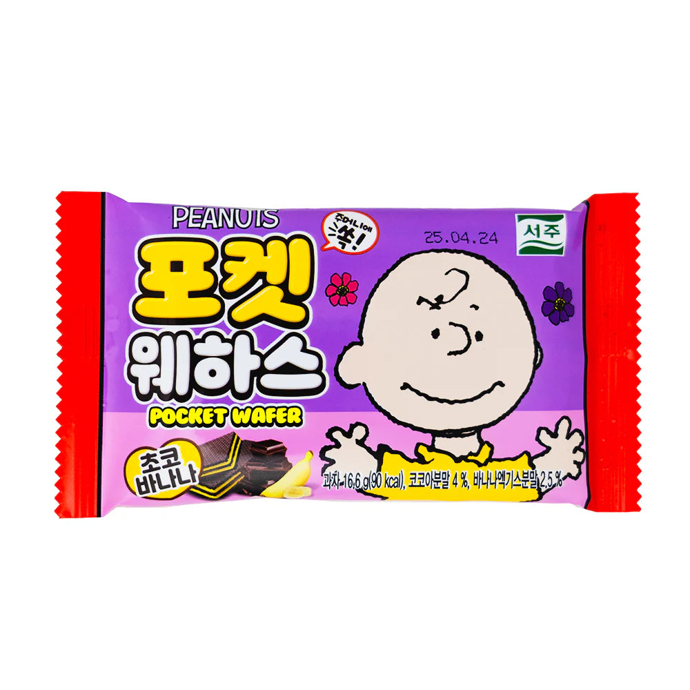 Pocket Wafer Banana Chocolate Peanuts Charlie Brown - 16.6g