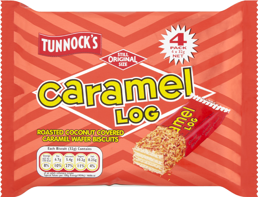 Tunnocks Caramel Log 4 x 32g (Total 128g)