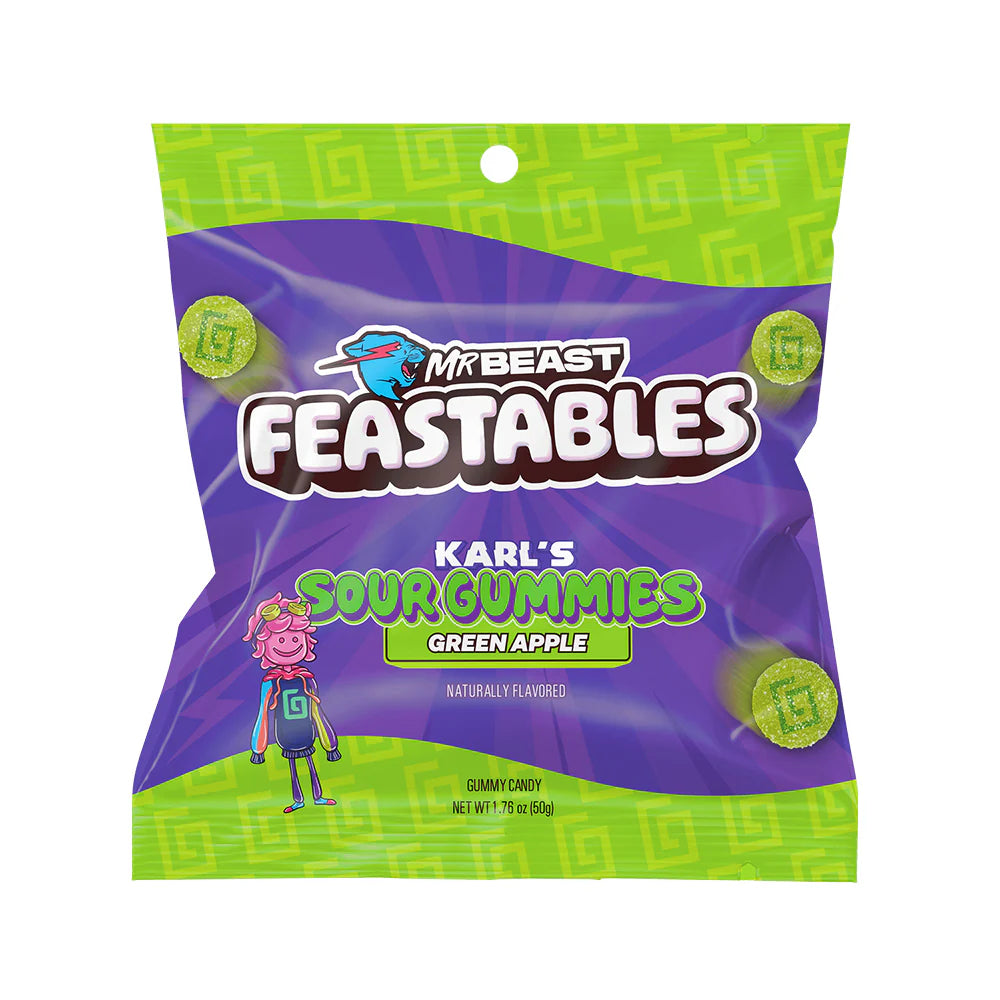 Karl’s Gummies Sour Green Apple MrBeast Feastables - 50g