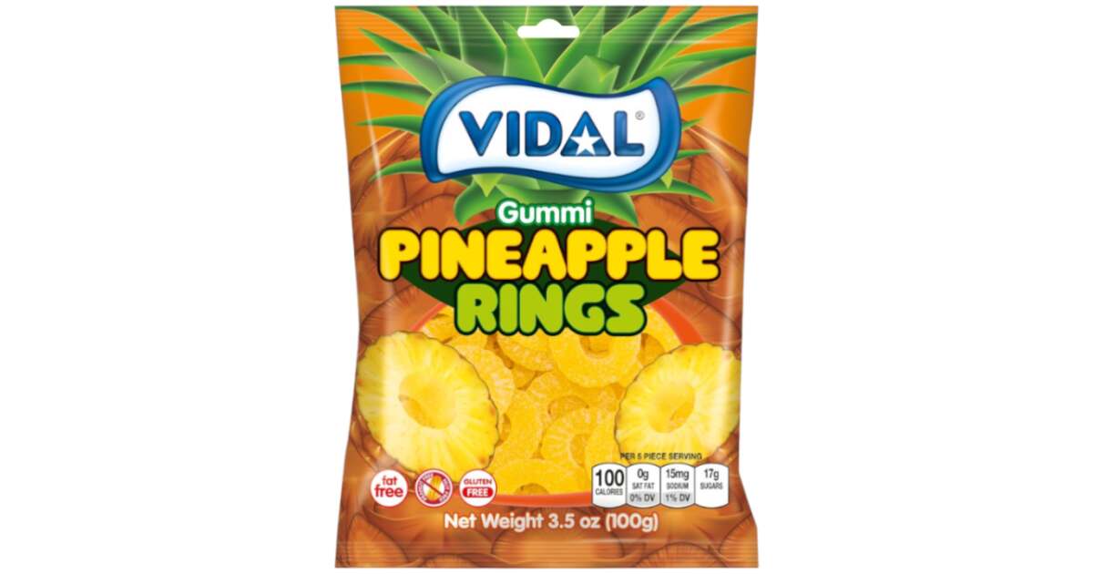 Vidal Pineapple Rings - 100g