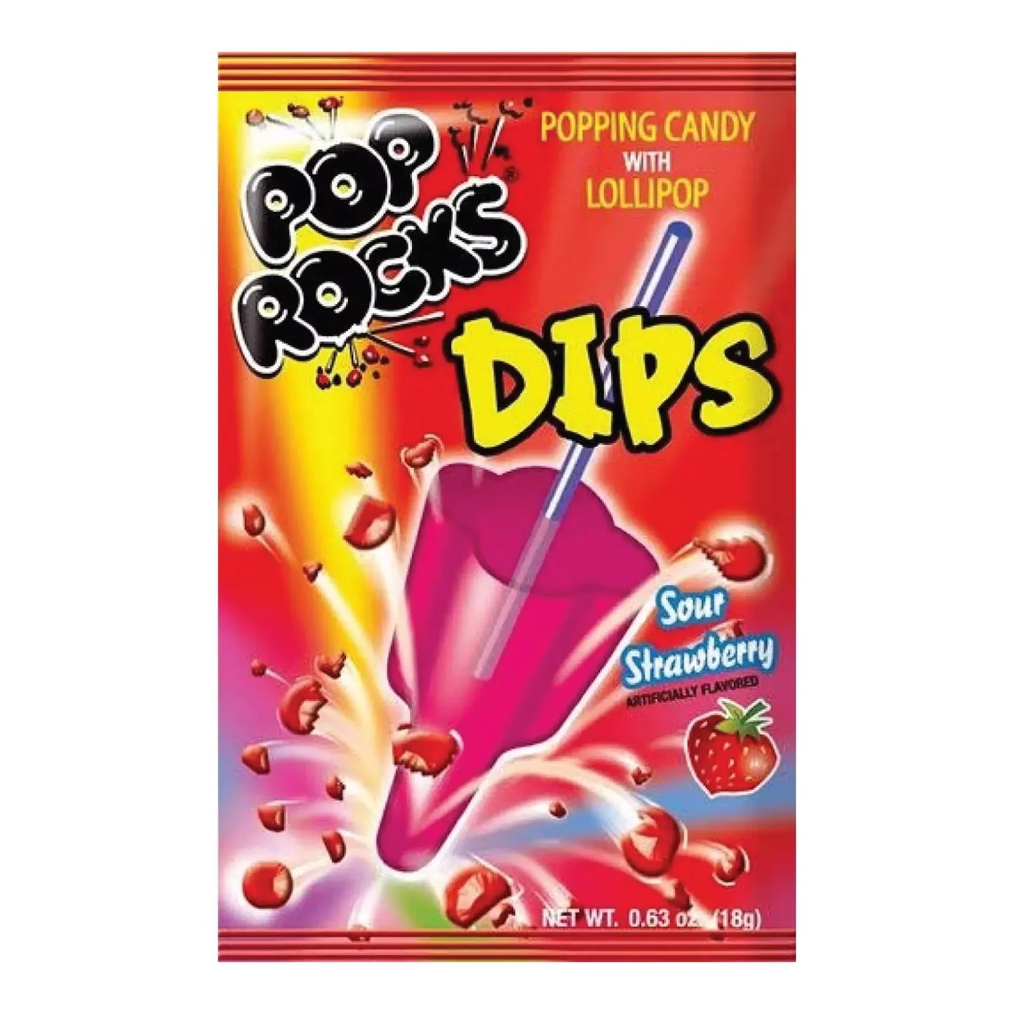 Pop Rocks Dips Sour Strawberry - 18g