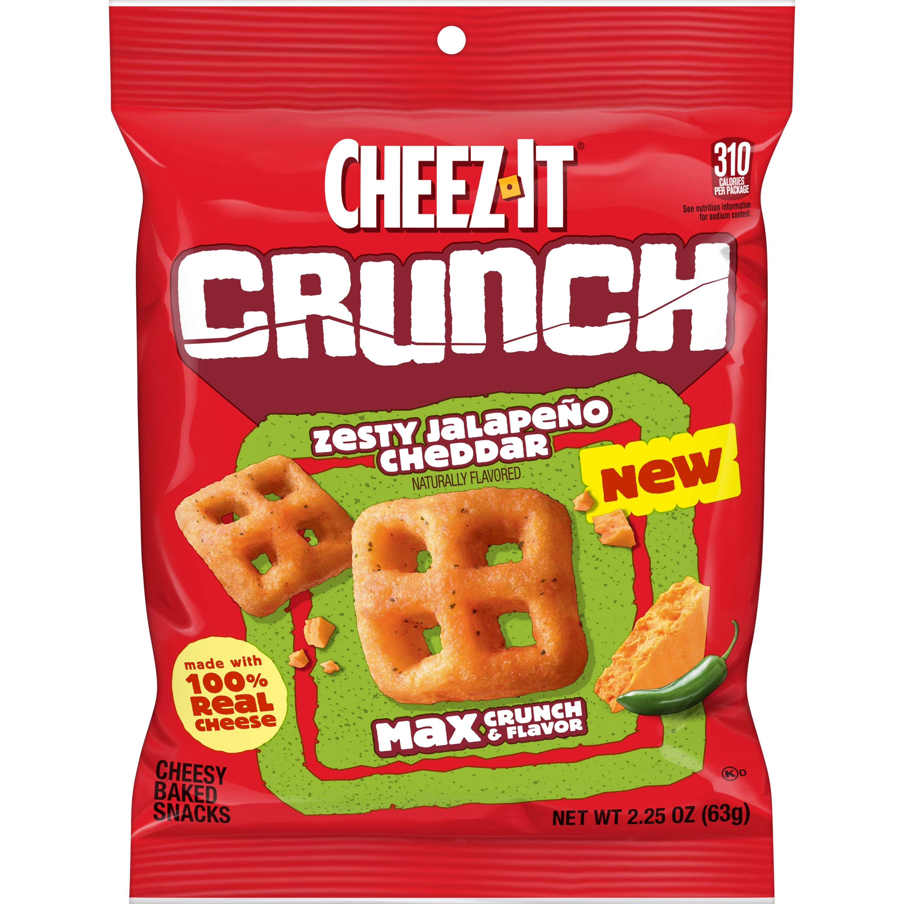 Cheez-It Crunch Zesty Jalapeño Cheddar 63g | Snackamarack