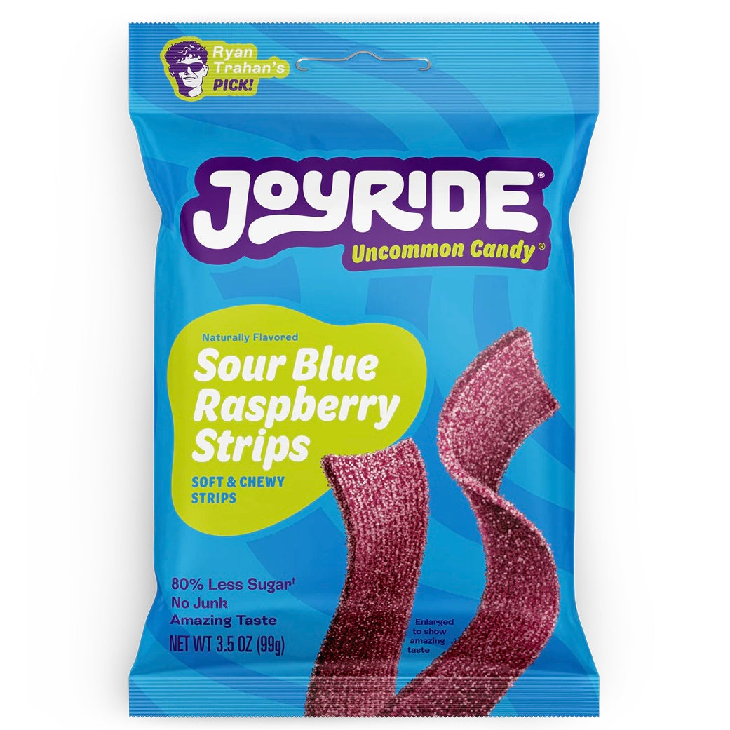 Joyride Sour Blue Raspberry Candy Strips – 99 g