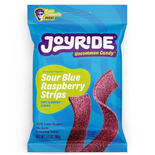 Joyride Sour Blue Raspberry Candy Strips – 99 g